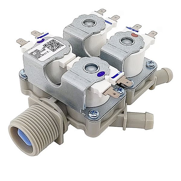 VÁLVULA DE ENTRADA ÁGUA 4 VIAS 12V LAVADORA LG - AJU75412402