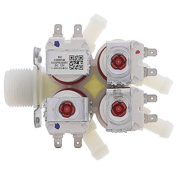 VÁLVULA DE ENTRADA ÁGUA 4 VIAS 12V LAVADORA LG - 5220FR2008V
