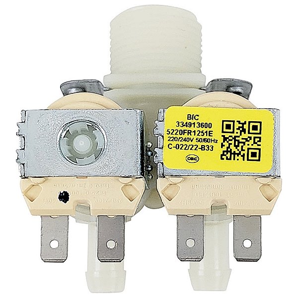 VÁLVULA ENTRADA ÁGUA 2 VIAS 220V LAVADORA LG - 5220FR1251E