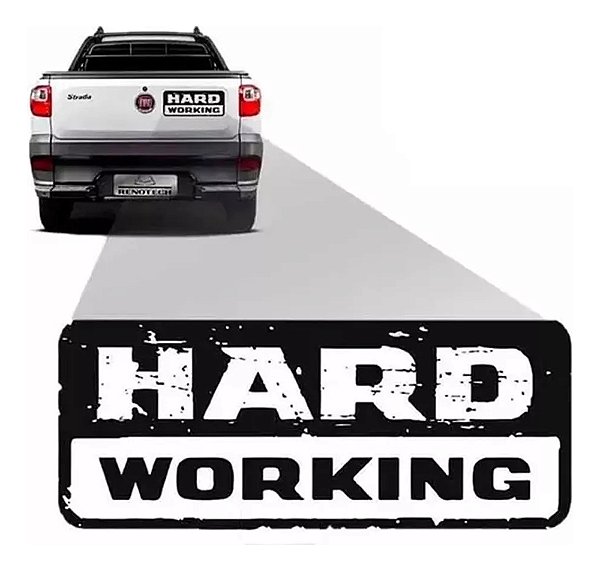 Adesivo Faixa Tampa Traseira Hard Working Original Strada