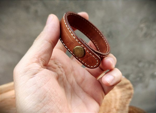 Pulseira Em Couro Caramelo S1