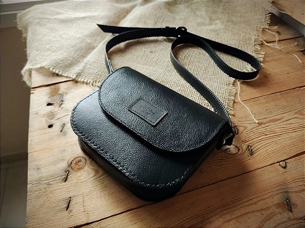 Bolsa Saddle Em Couro Relax Preto