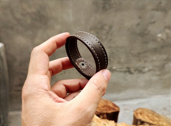 Pulseira Em Couro Cinza Lunar S1