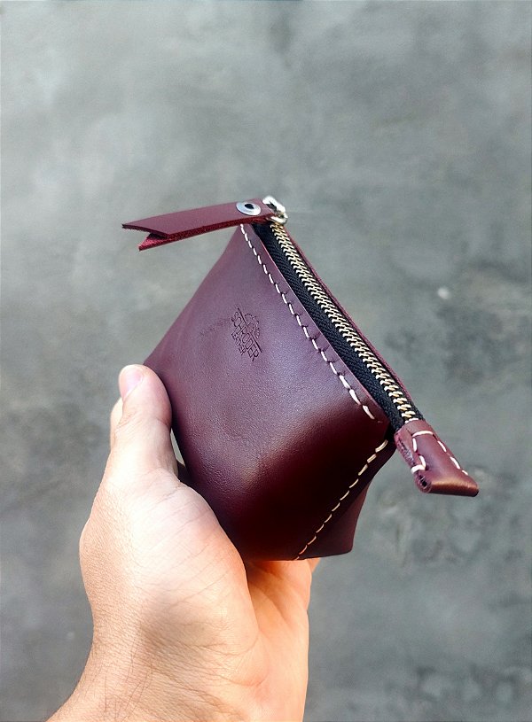 Nécessaire Pocket Em Couro Vinho
