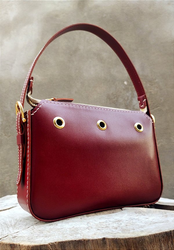 Bolsa Gessy Em Couro Marsala