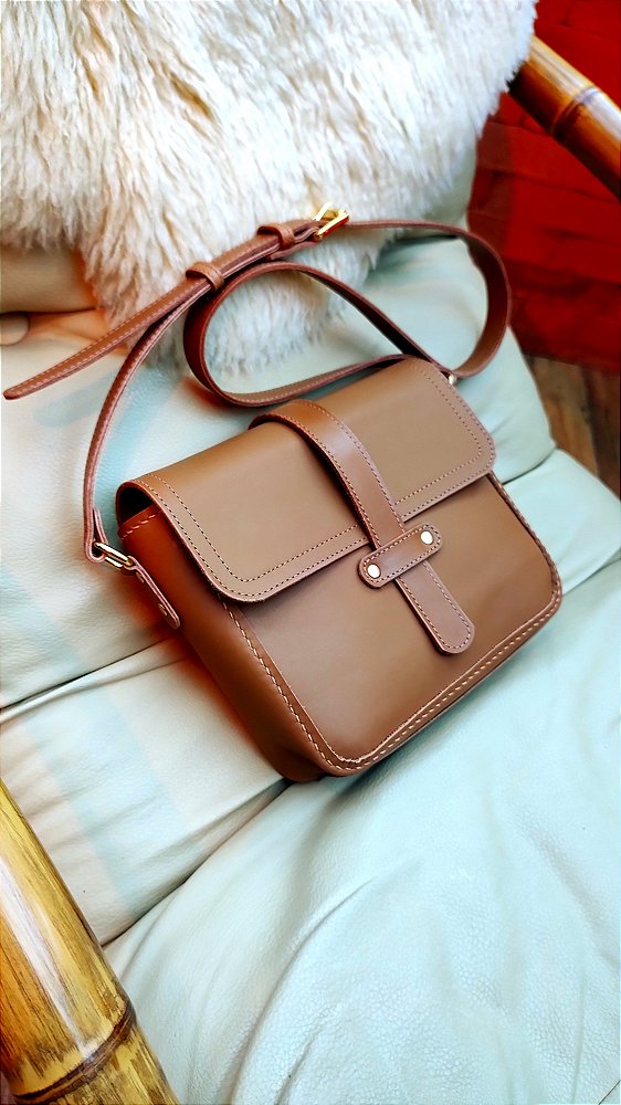 Bolsa Deisy Em Couro Capuccino