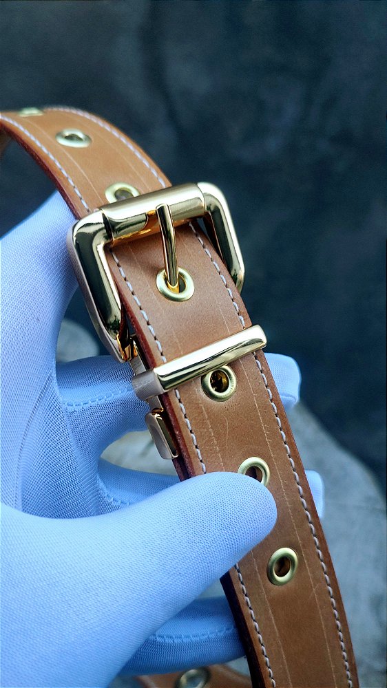 Cinto Ilhós 3.0 Feminino Em Couro Caramelo