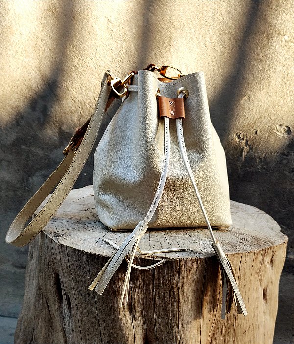 Bolsa Mini Salem Em Couro Off White