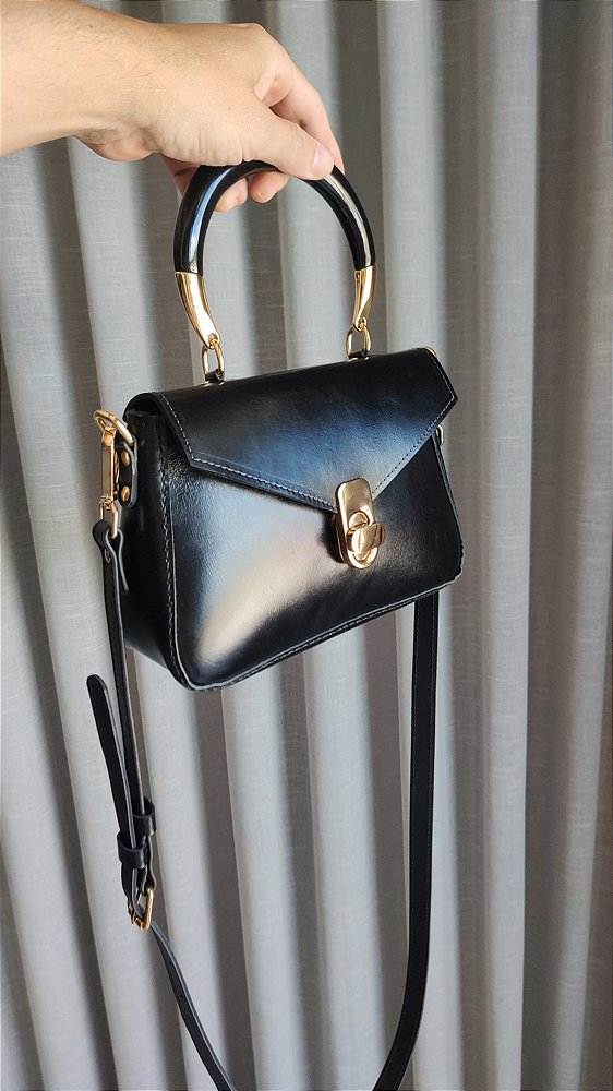 Bolsa Charlise Em Couro Preto