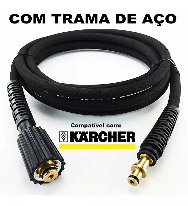 MANGUEIRA LAVADORA DE ALTA PRESSÃO DIVERSOS MODELOS TRAMA DE AÇO COM TERMINAIS INCLUSOS 5M