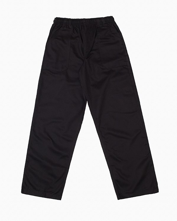 Calça Reta Preta em Sarja