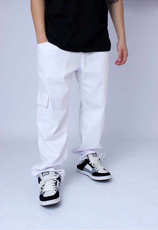 Calça Cargo Branca