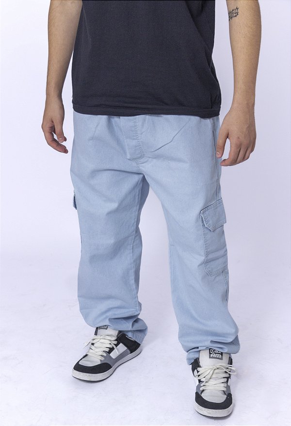 Calça Cargo jeans Gelo
