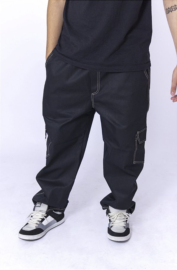 Calça Cargo jeans Black