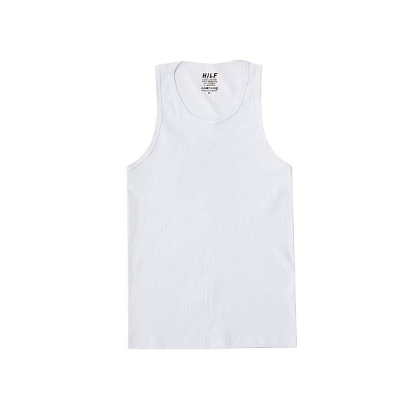 Camiseta regata canelada branca