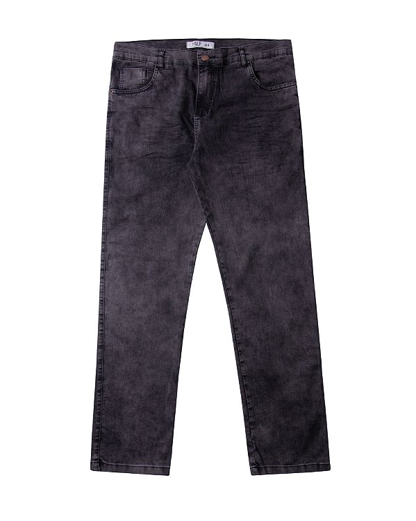 Calça Reta jeans Marmorizada