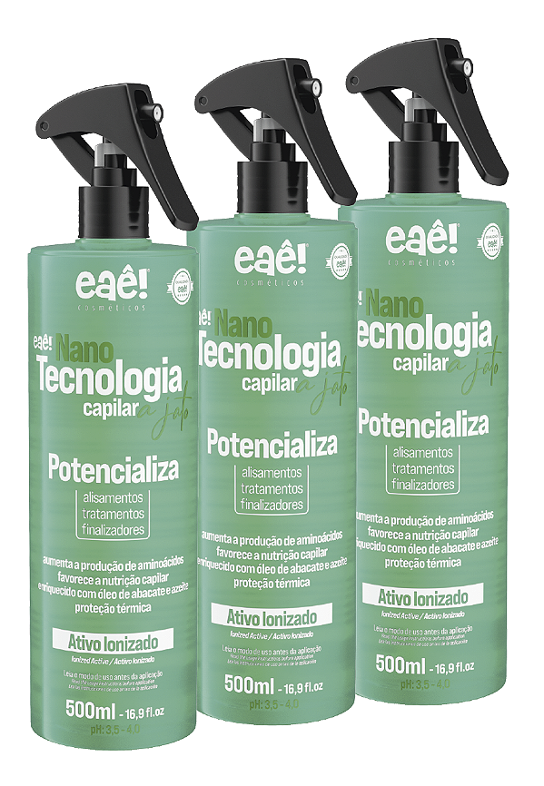 3x Nano Tecnologia Capilar a Jato Verde -  Eaê