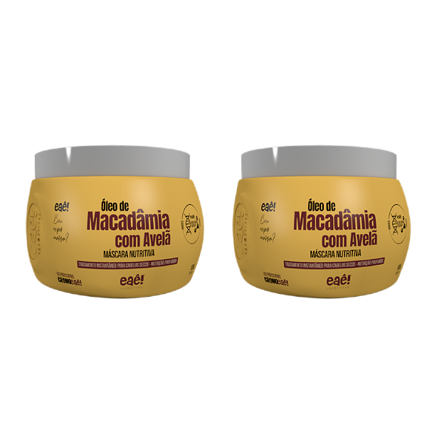 2 Máscara Nutritiva Macadâmia Com Avelã 500g