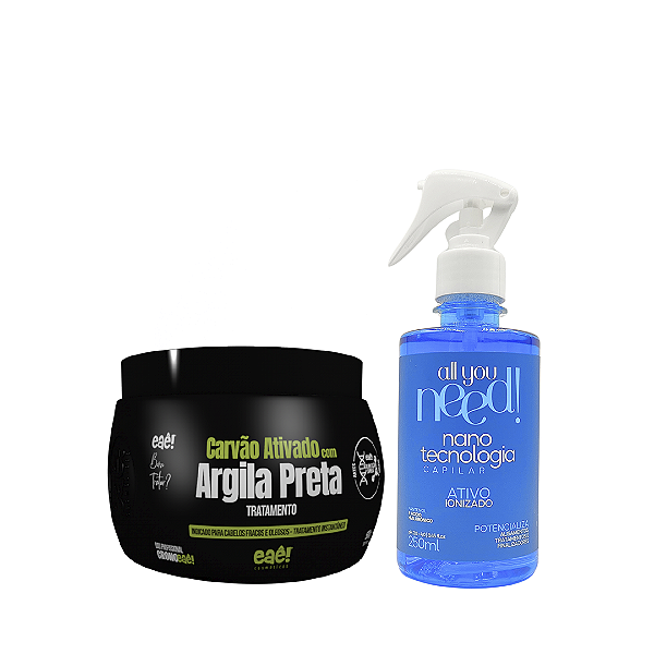 Nanotecnologia Capilar All You Need! + Máscara Carvão Ativado Eaê! 500g