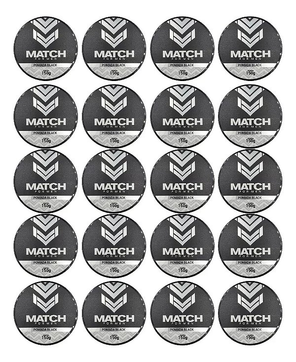 Kit 20 Unidades Pomadas Modeladoras Match For Men 150g