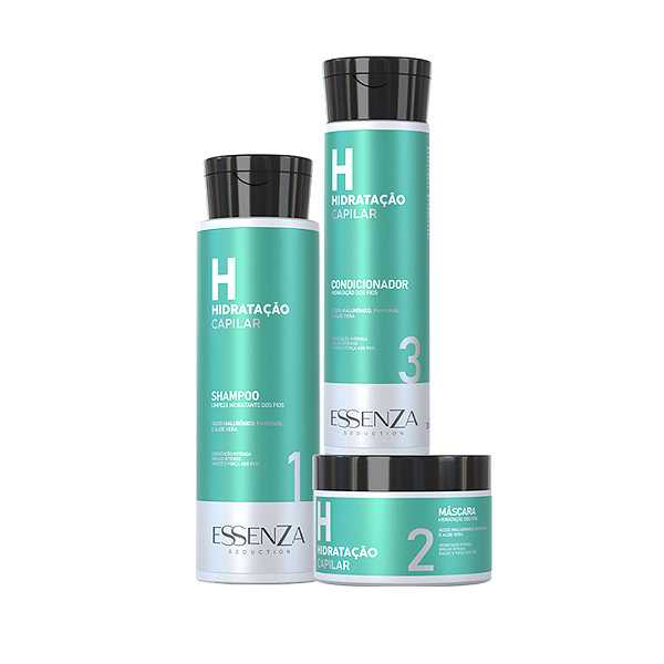 Kit Hidratante Capilar Essenza Repara Danos Fortificante Capilar Linha Premium 3x Passos
