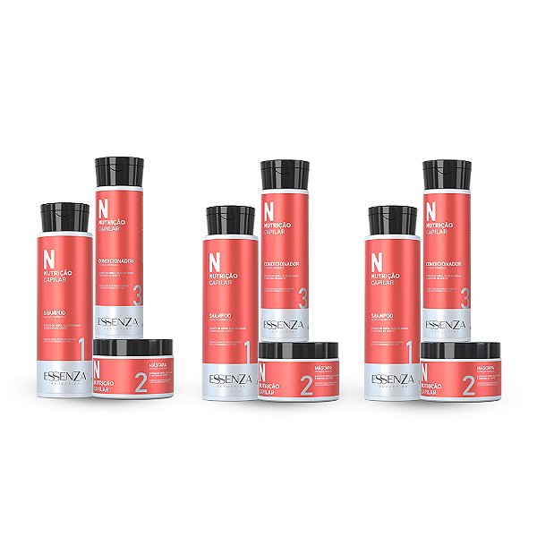 3 Kits Nutrição Capilar Essenza