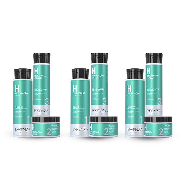 3 Kits Hidratação Capilar Essenza