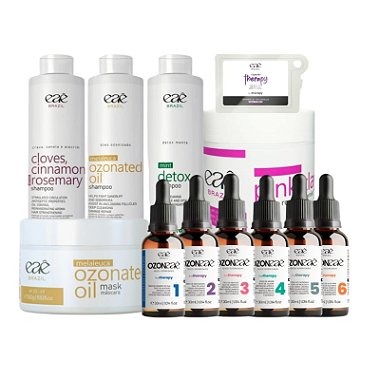 Kit Terapia Capilar Completa 1000 ml Tratamento Intenso Contra Oleosidade, Queda e Dermatite Eaê Brasil