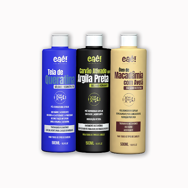 Kit 3 Condicionador Cronograma 500ml - Eaê Brazil