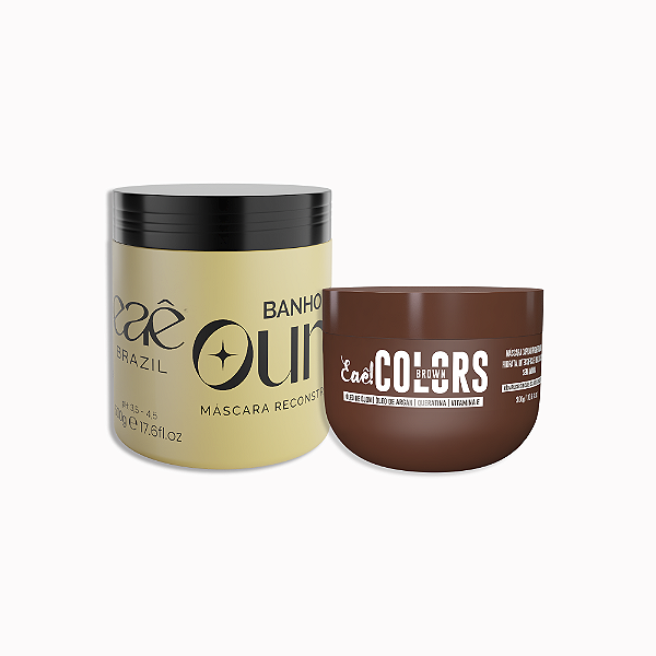 Kit Mascara de Ouro 500g Eaê + Mascara Pigmentadora Marrom 300g Tonalizante Colors