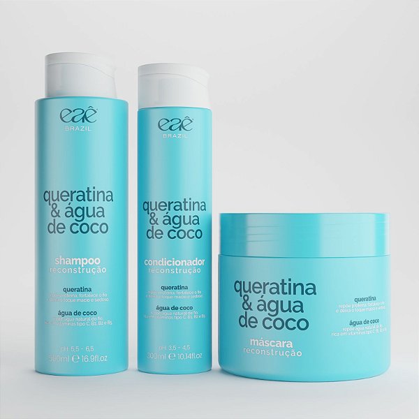 Kit Queratina & Água de Coco - Reconstrução Intensa - Eaê Brazil