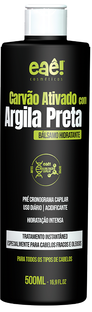 Balsamo Hidratante Carvão Ativado c/ Argila Preta 500ml