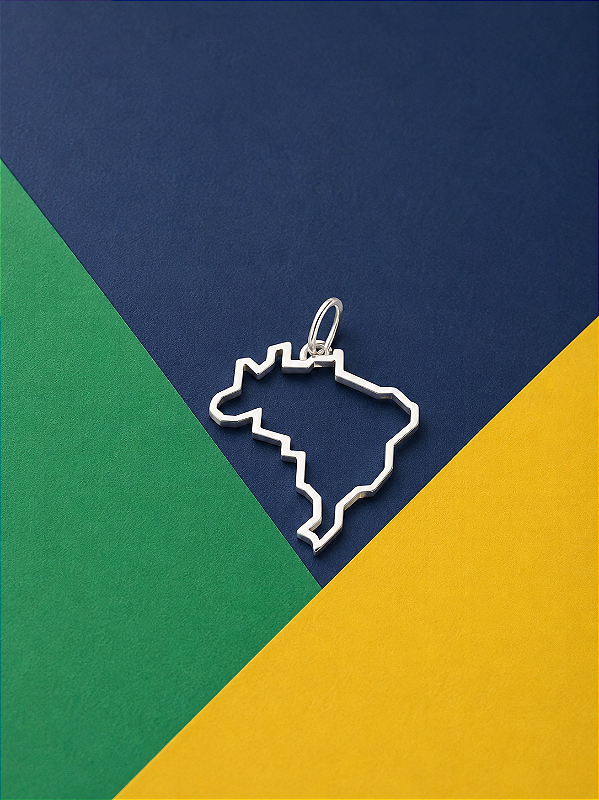 Pingente Mapa Brasil | Contorno em Prata 925