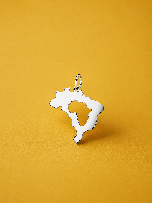 Pingente Mapa Brasil | Africa In em Prata 925