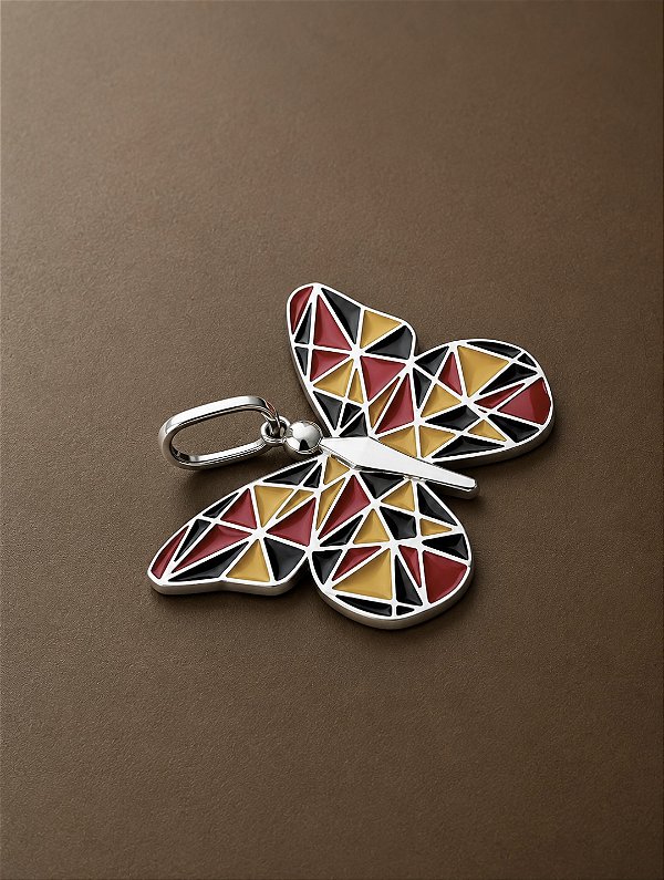 Pingente Borboleta de Iansã - Coral em Prata 925