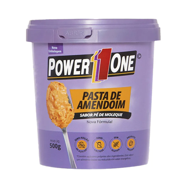POWER ONE PASTA DE AMENDOIM 500G PE DE MOLEQUE