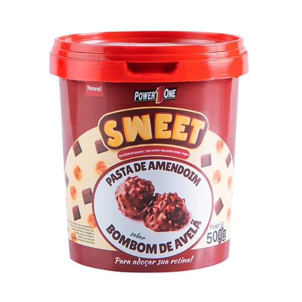 Power One Sweet Pasta de Amendoim 500g Bombom de Avela
