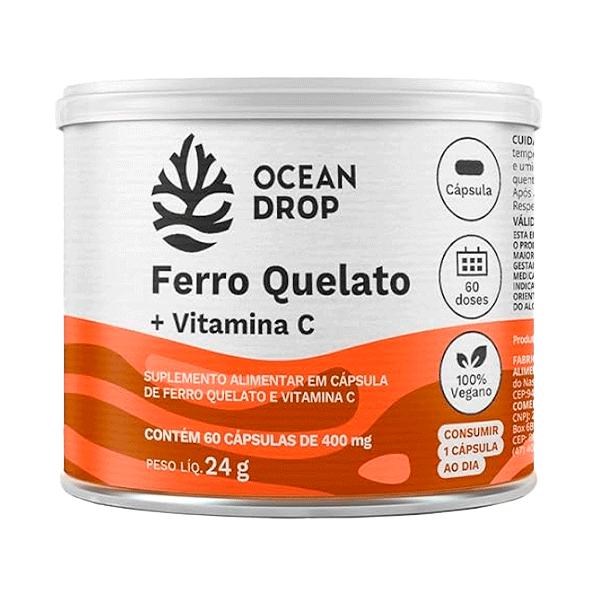 Ocean Drop Ferro Quelato + Vitamina C 400MG 60 CAP