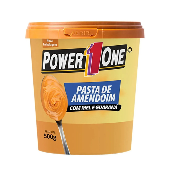 Power One Pasta De Amendoim 500g Mel E Guarana