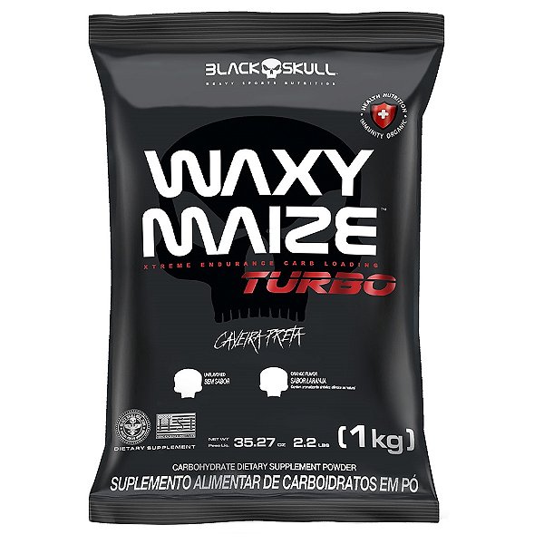 Black Skull Waxy Maize Turbo Refil 1kg Sem Sabor