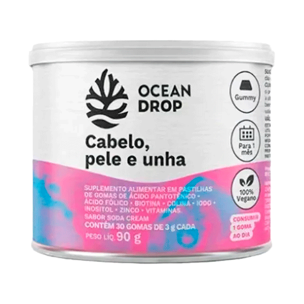 Ocean Drop Cabelo Pele e Unha 90g 30 gomas