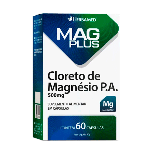 Herbamed Magplus Cloreto Magnesio 60 Caps