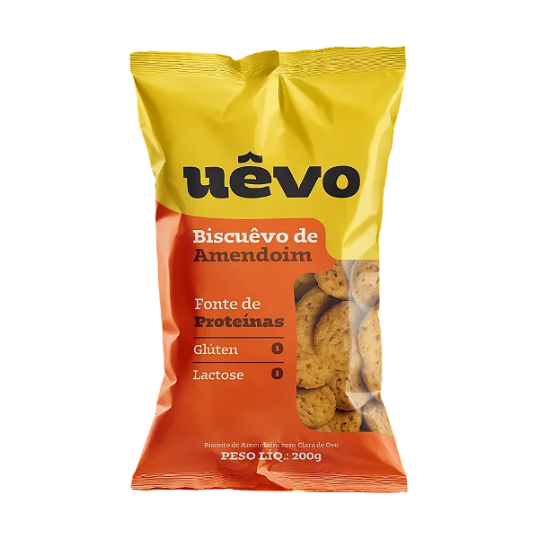 Uevo Biscoito Proteico de Amendoim 200g