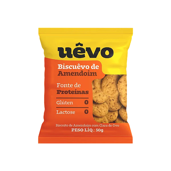 Uevo Biscoito Proteico de Amendoim 50g