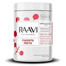 Raavi Pimenta Preta Creme Massagem 1Kg