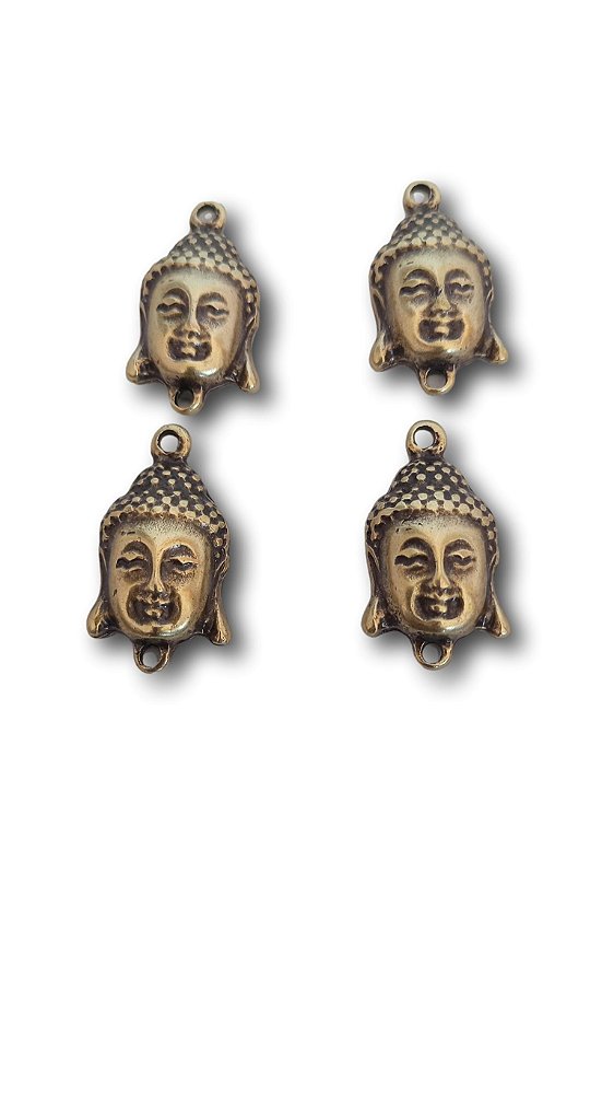 Conjunto de 4 Pingentes Buda em Zamac Banhados a Ouro Velho