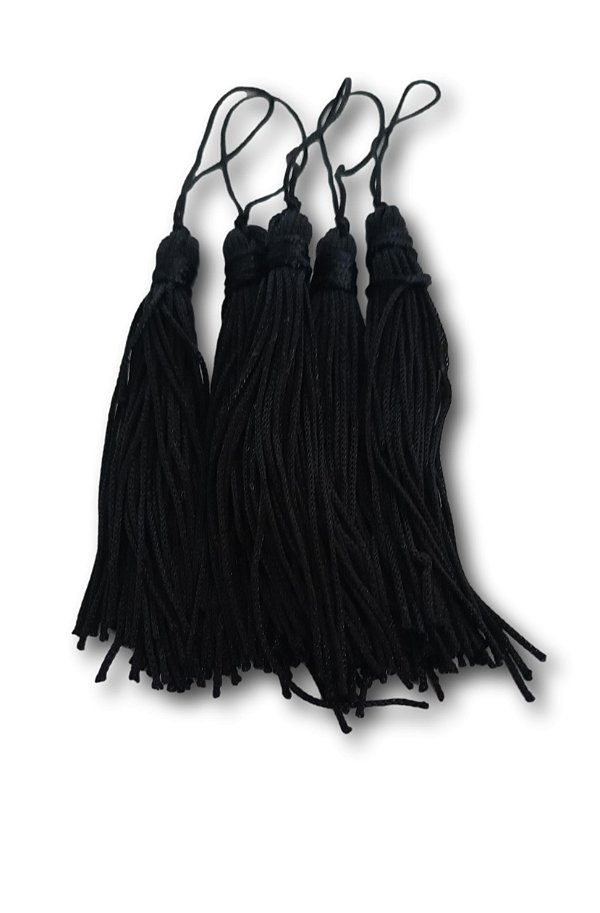 Pingente De Seda Tassel Preto (5 Unidades) Ref.2414