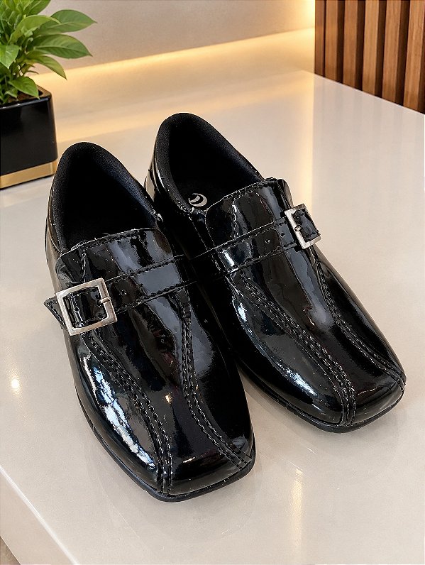 Sapato Social D Milan Preto Verniz