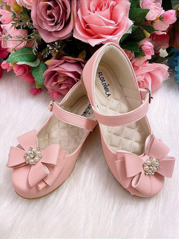 Sapatilha Flor Rosa Bebe Fosca