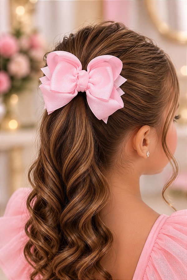 Laço Belli Bico de Pato Rosa Bebe